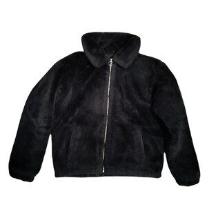 A Hollister 2000s classic faux fur cropped bomber jacket